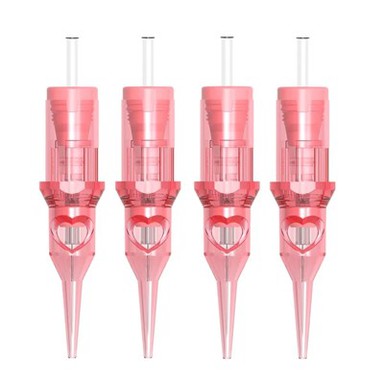 Aguja de cartucho de tatuaje de maquillaje permanente de color rosa